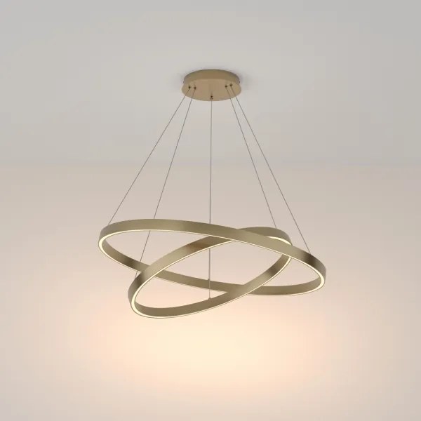 Maytoni MOD058PL-L74BS3K - LED Csillár zsinóron RIM LED/88W/230V átm. 80 cm arany