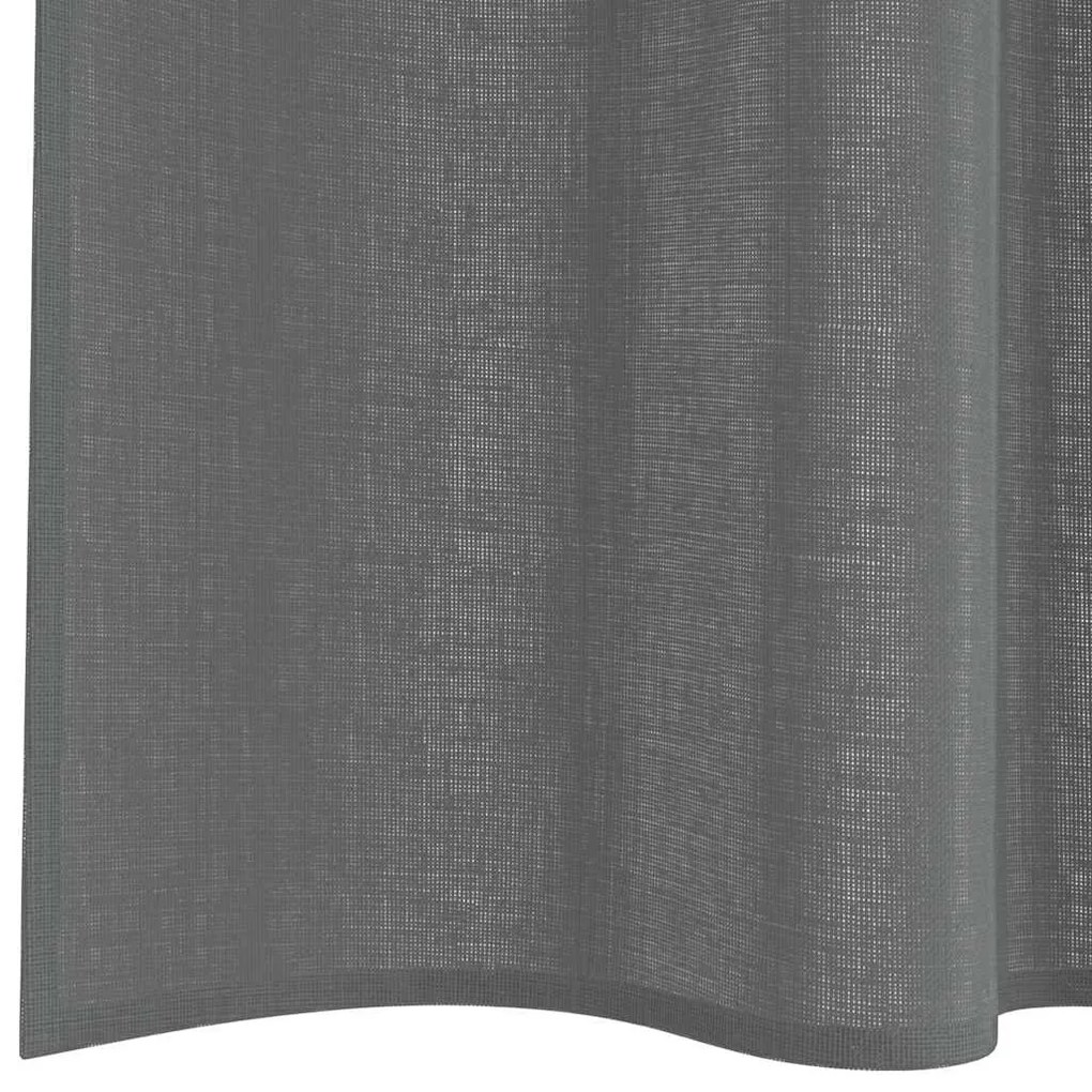 2 db sötétszürke fátyolfüggönyök hurokkal 140x225 cm