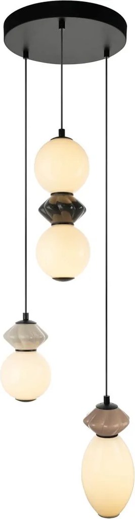 Italux modern függeszték balos barna matt fekete opál átlátszó szürke itxpnd-94921-4r-bk