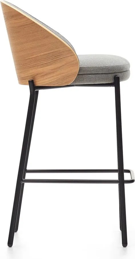 Szürke-natúr színű bárszék (ülésmagasság 65 cm) Eamy – Kave Home