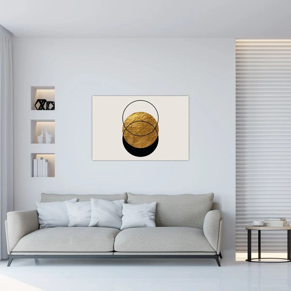 Kép - Absztrakció arany és fehér N⁰2 (90x60 cm)