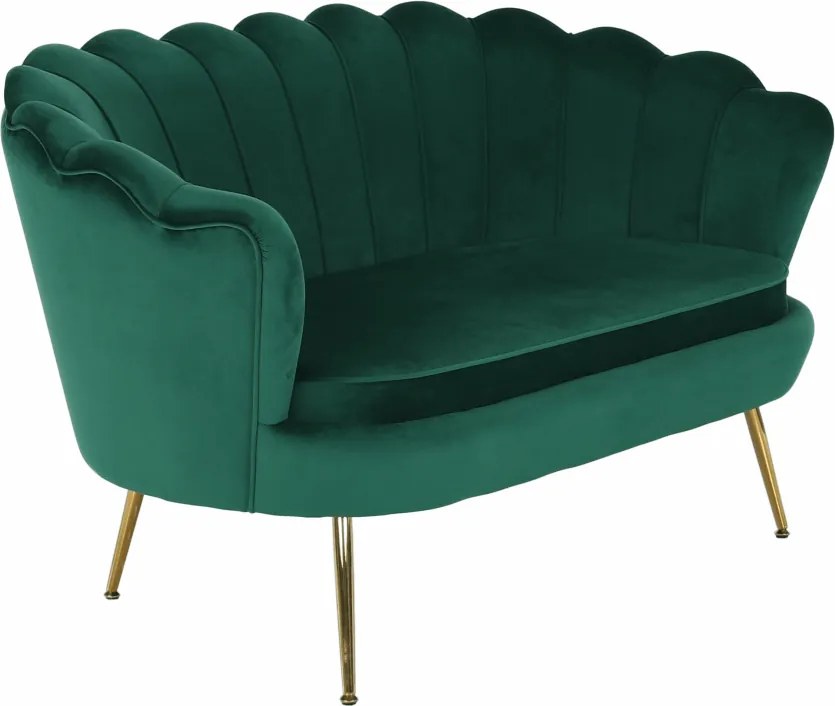 Pad Art-deco stílusban, smaragd Velvet anyag/gold króm-arany, NOBLIN