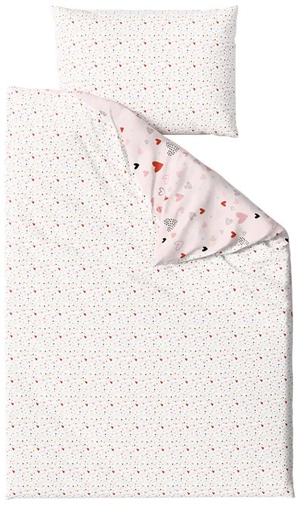 Krepp kiságy ágyneműhuzat Renforcé LOVITA rózsaszín Ágyneműhuzat mérete: 45 x 65 cm | 90 x 140 cm