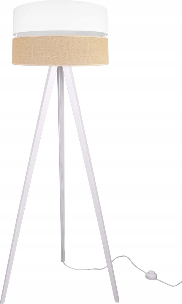 Állólámpa Háromlábú Fa Lámpabúra 45CM Fehér