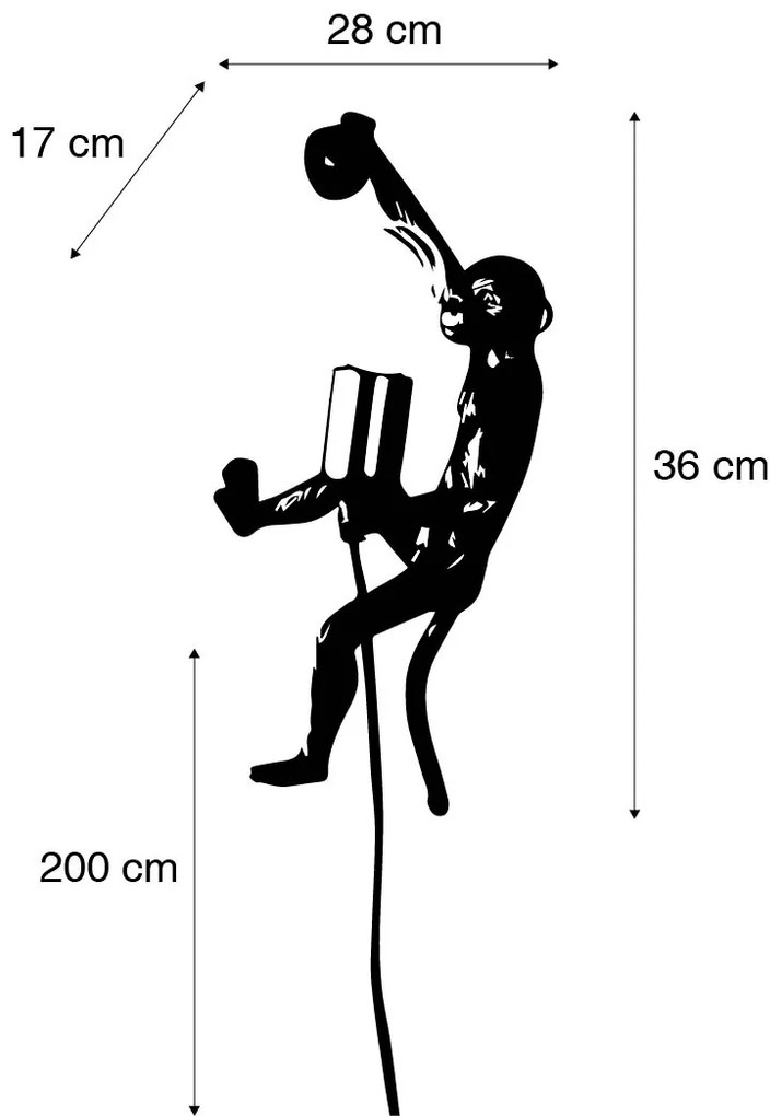 Arany majom fali lámpa - Animal Monkey