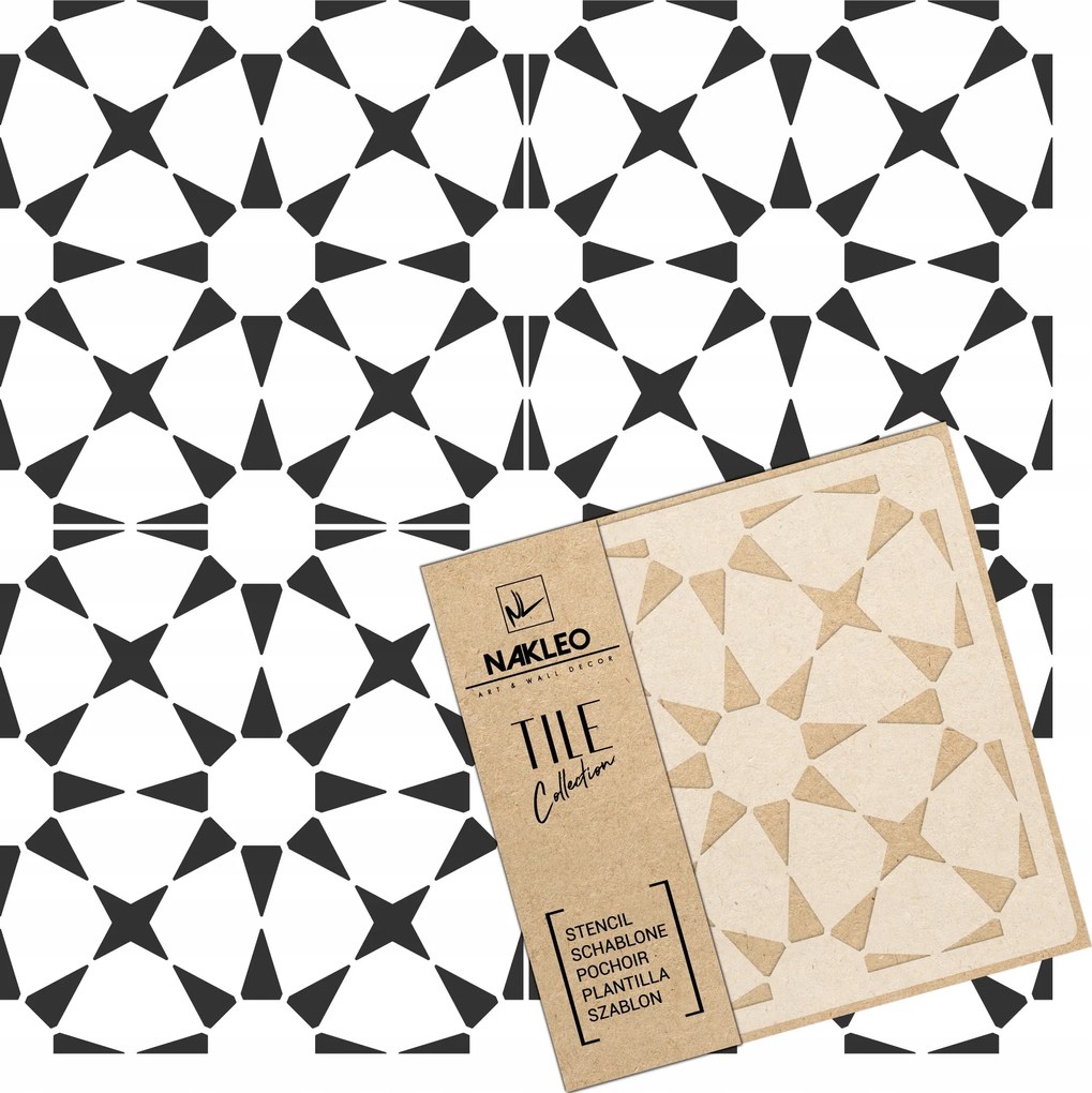 Festősablon Csempe Csempék Többször felhasználható 15x15cm Minta Geometria Havana