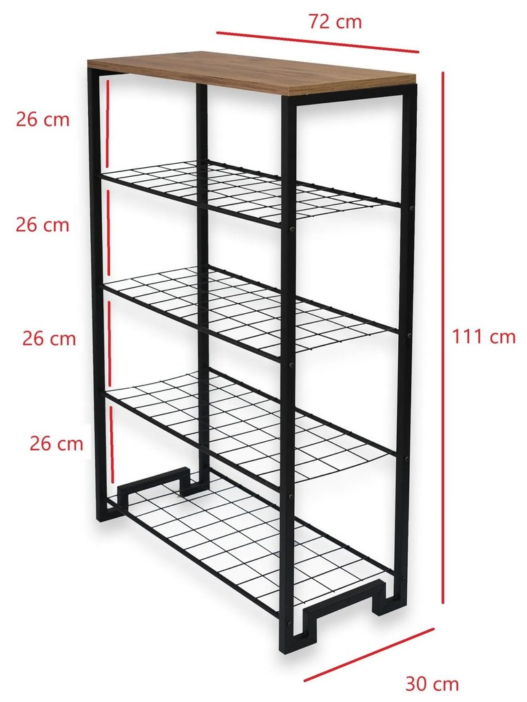 Cipőtároló (cipősszekrény) Tosina 2 (atlanti fenyő + fekete) . 1094560