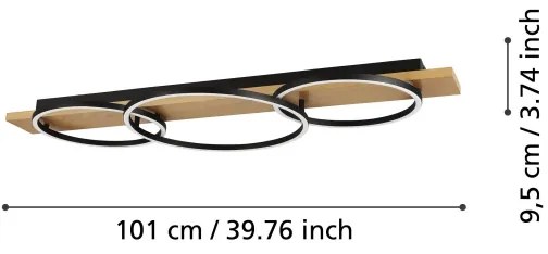 Eglo 99468 - BOYAL LED mennyezeti lámpa 2x12W, 230V, távirányítóval