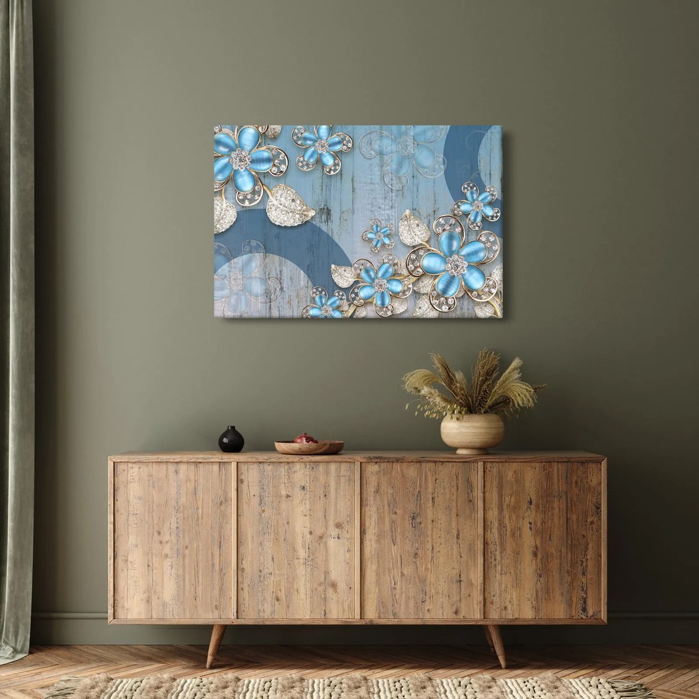 Kép - kék virágok (90x60 cm)