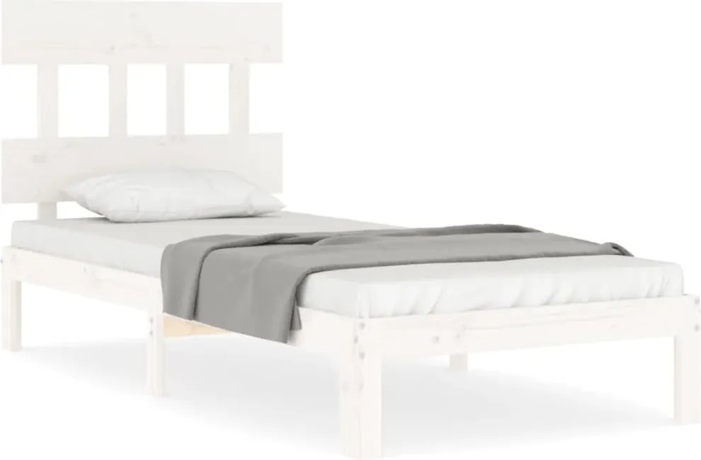 vidaXL fehér tömör fenyőfa ágy matrac nélkül 100 x 200 cm