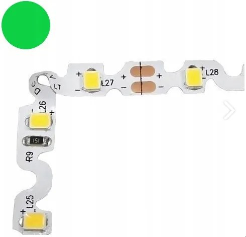Led szalag 9,6W hajlékony kígyó cikk-cakk zöld 2835 5m