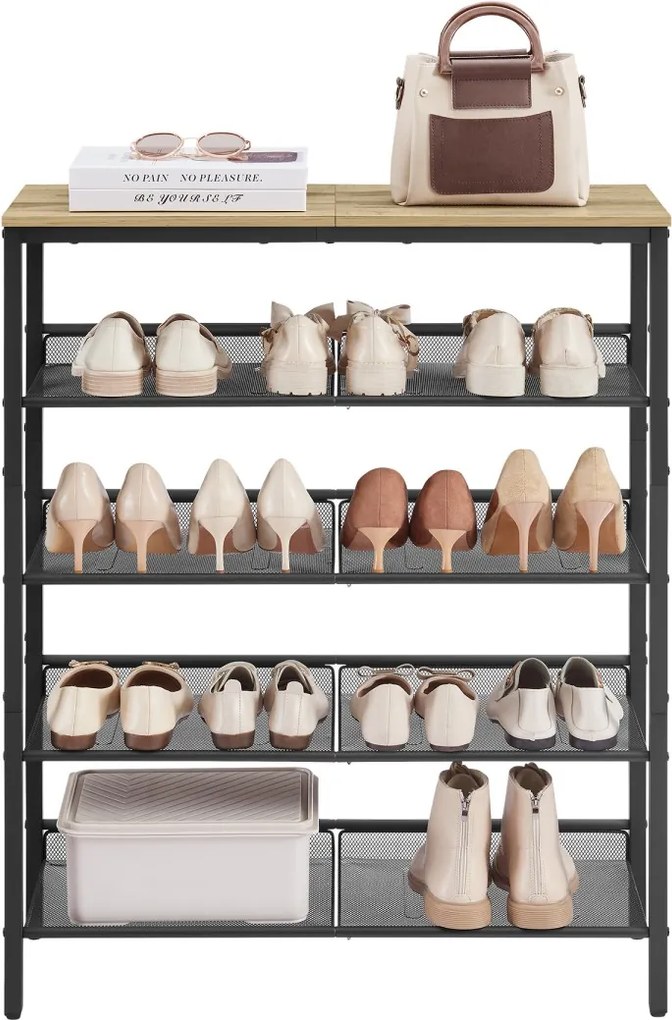 Cipősszekrény TAYLOR ARTISAN fekete szerkezettel, 4 polc