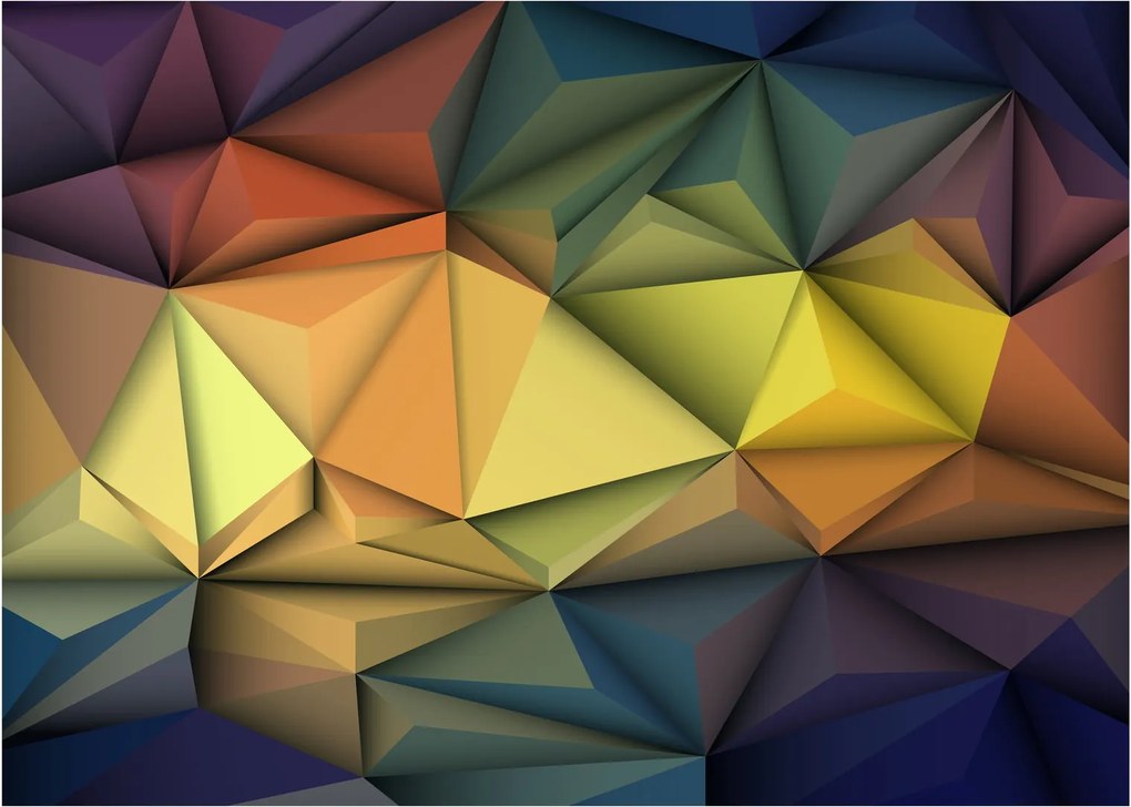 Kép - Sokszögű 3D absztrakció (üvegen) (70x50 cm)