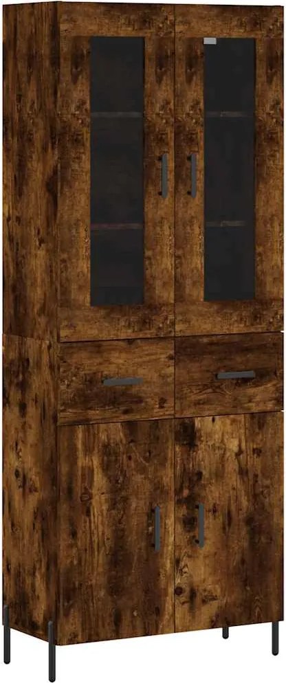 vidaXL füstös tölgy színű szerelt fa magasszekrény 69,5 x 34 x 180 cm