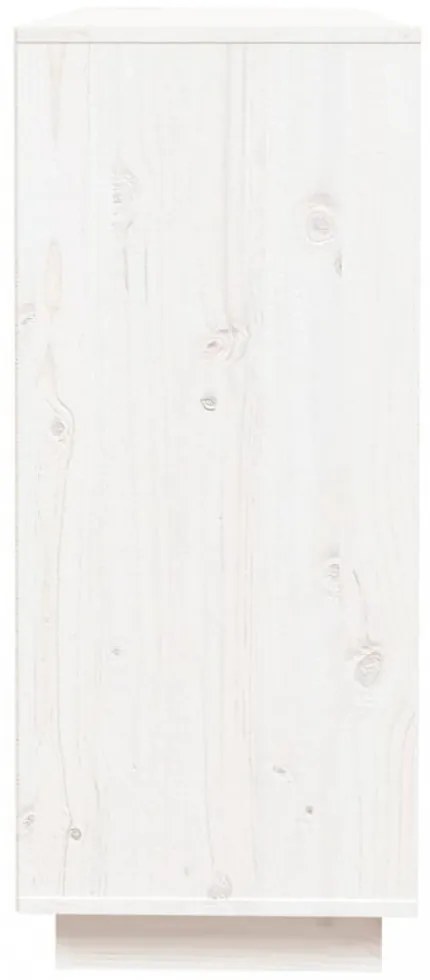 fehér tömör fenyőfa tálalószekrény 110,5x35x80 cm