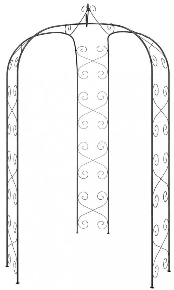 fekete acél kerti boltív Ø180 x 255 cm
