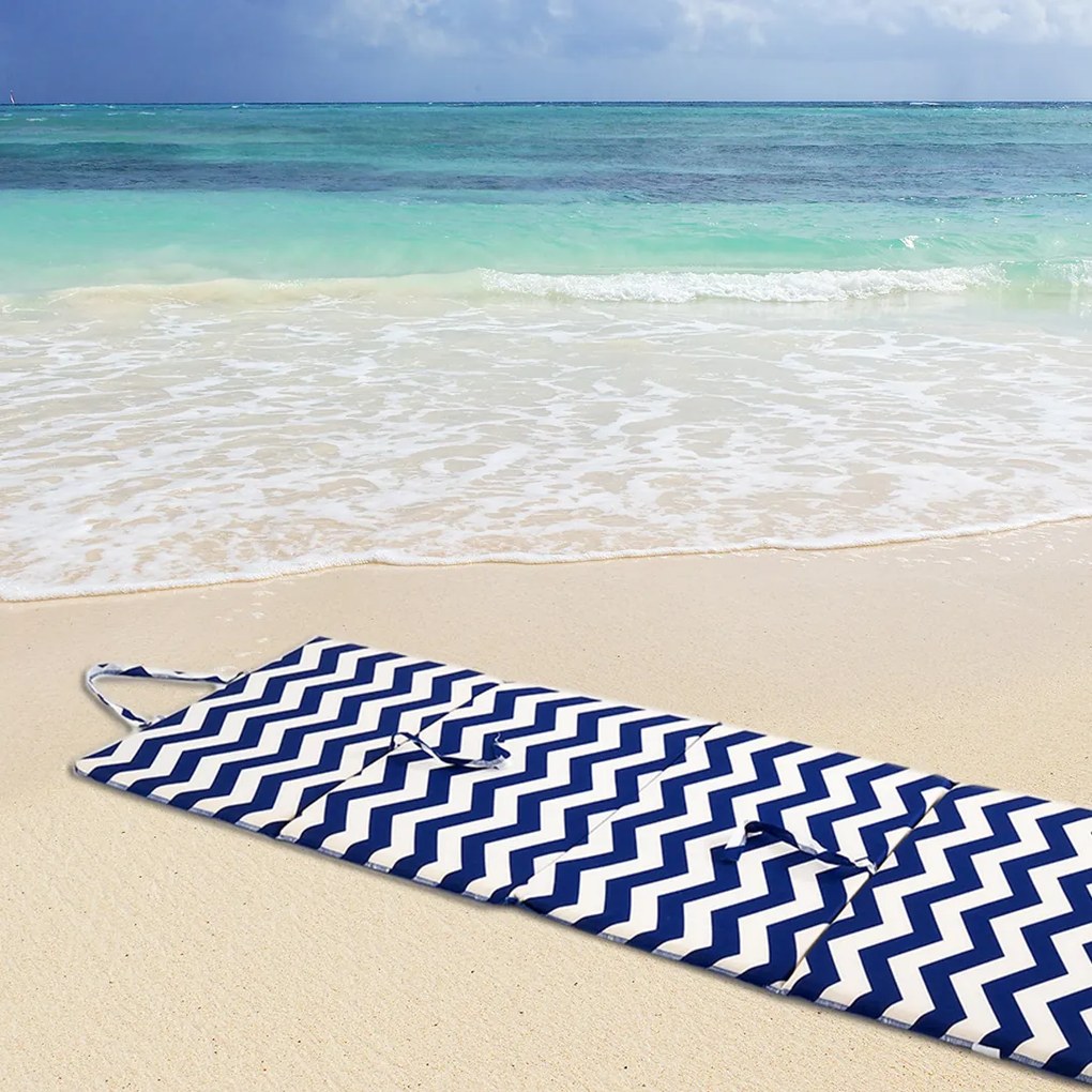Napozószivacs HULLÁM 137x49 cm, kék-fehér
