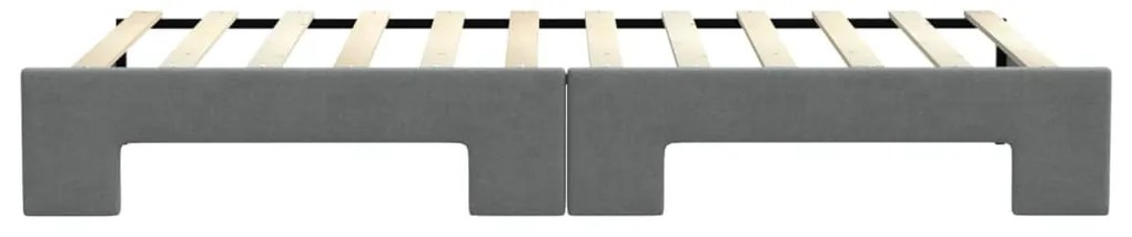 sötétszürke kihúzható szövet heverő 90 x 200 cm