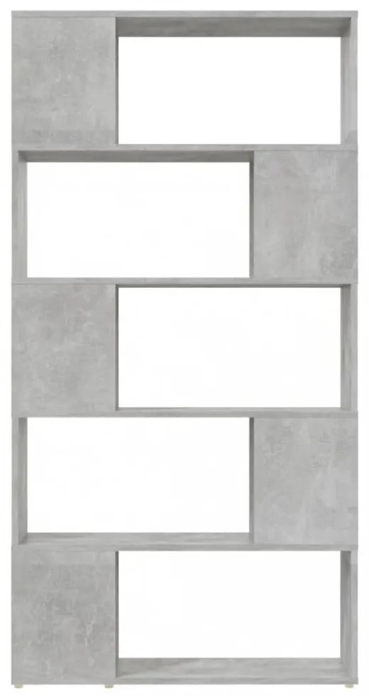betonszürke térelválasztó könyvszekrény 80 x 24 x 155 cm
