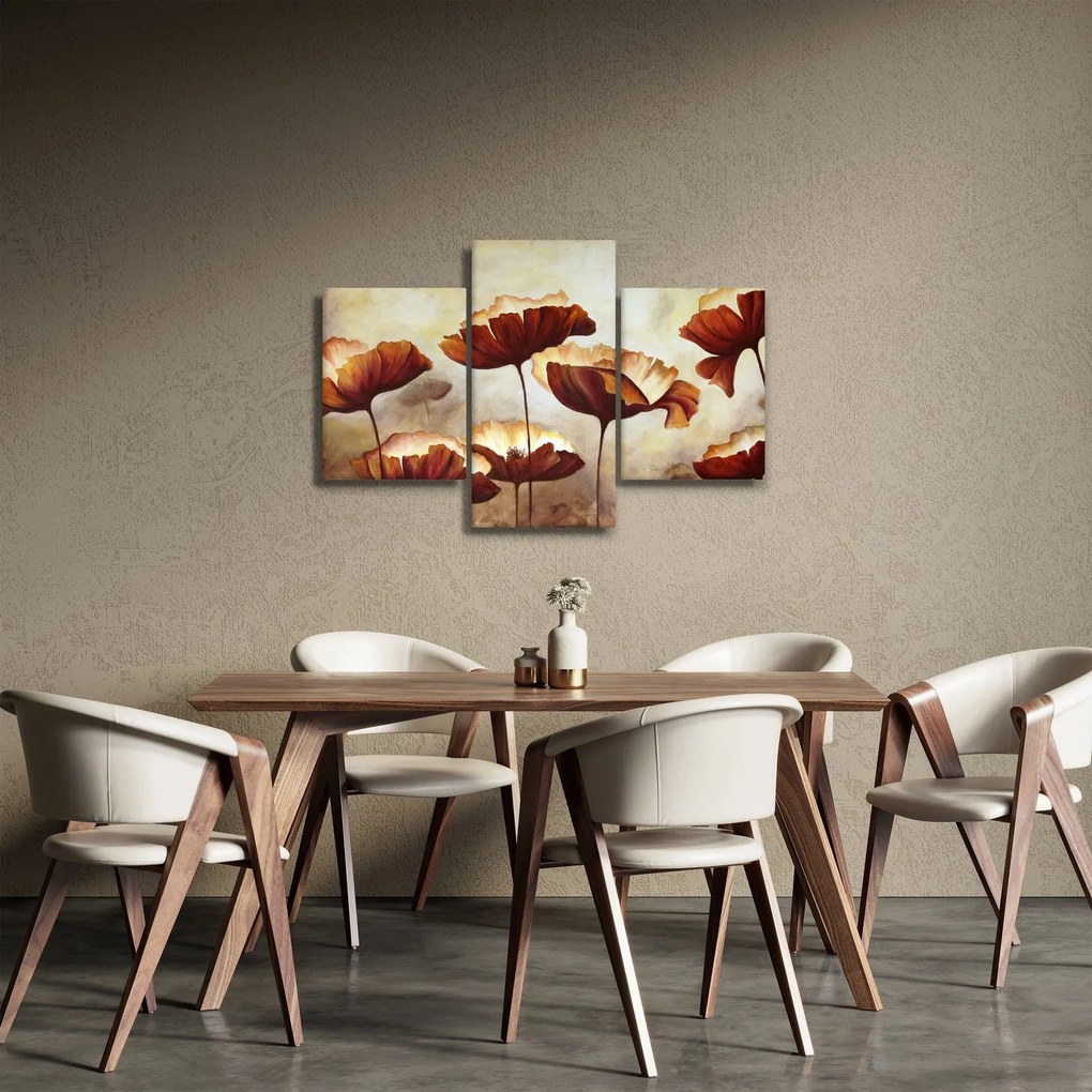 Piros virágok képe (90x60 cm)