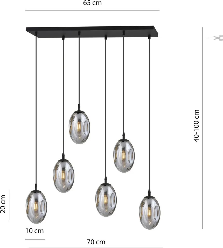 Emibig modern függeszték astral fekete grafit emi1266/6