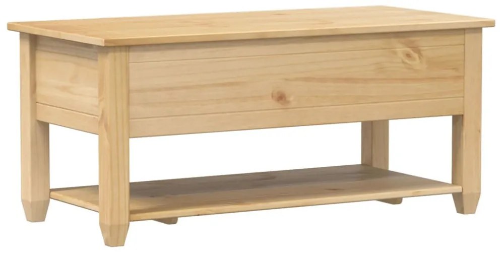 Corona tömör fenyőfa dohányzóasztal fiókokkal 100x48x45 cm
