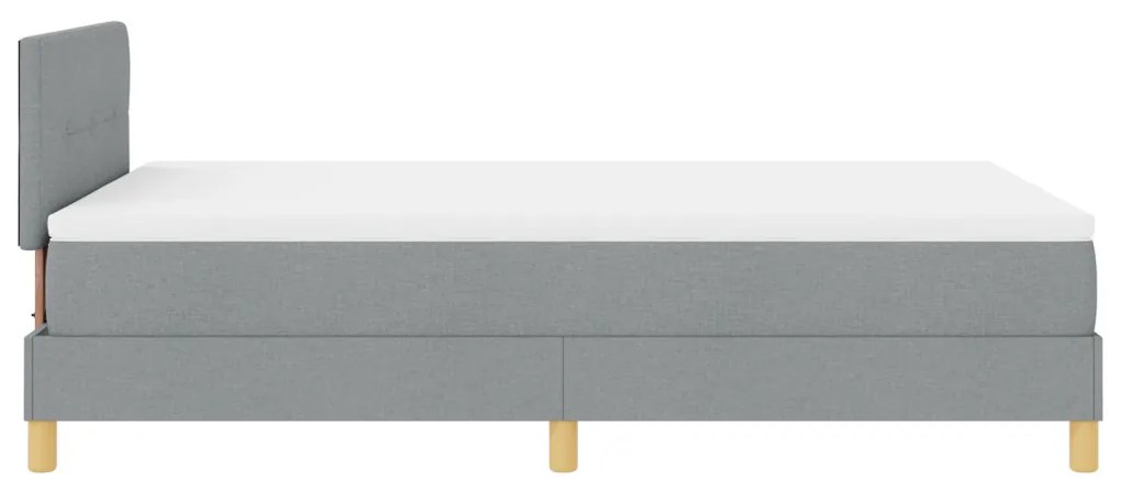 vidaXL LED Box Spring Ágy matracmal Világosszürke 120 x 200 cm szövet