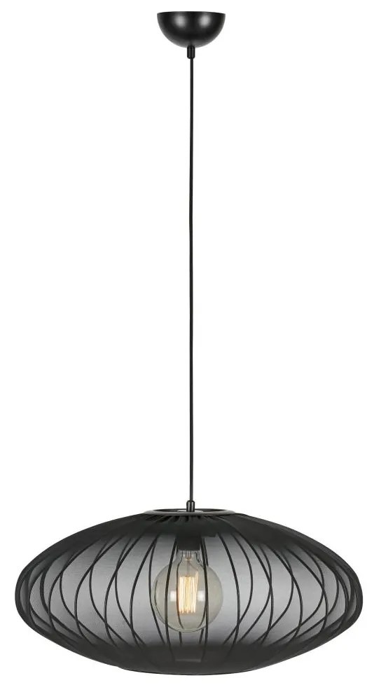 Markslöjd 108793 - Csillár zsinóron FORENCE 1xE27/40W/230V átm. 60 cm fekete