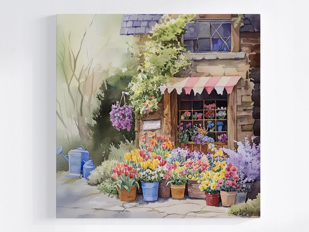 Vászonkép Canvas Bolt Virágüzlet Virágok Kert Tavasz Nyár 80x80