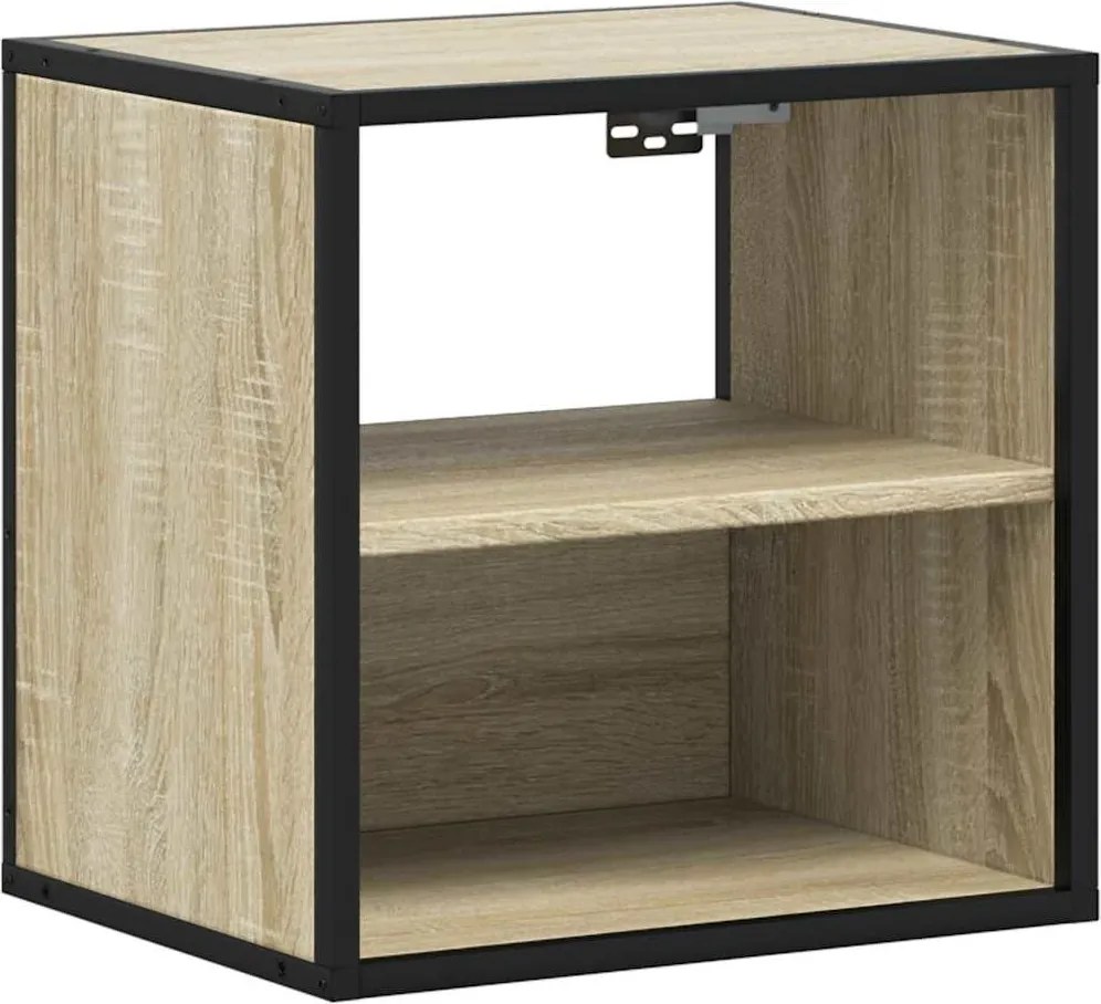 vidaXL sonoma tölgy színű falra szerelhető éjjeliszekrény 40x31x39,5cm