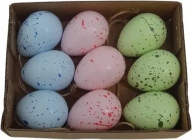 9db Húsvéti tojás medál 4cm Húsvéti tojás medál szett