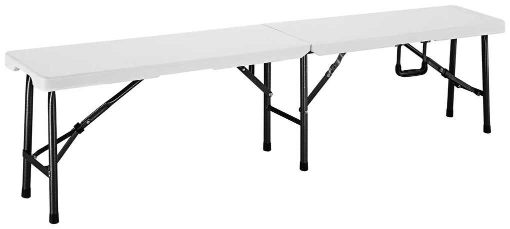 Casaria® 2 darabos összecsukható pad szett 180 cm - fehér