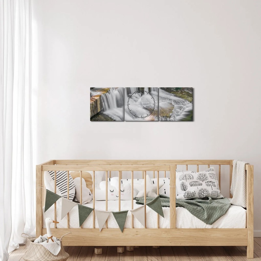 Vízesés képe (órával) (90x30 cm)