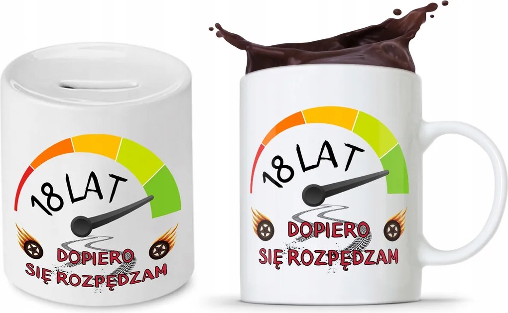 Születésnapra 18 18-es 18-as Persely Szett fényképes nyomott mintás bögre