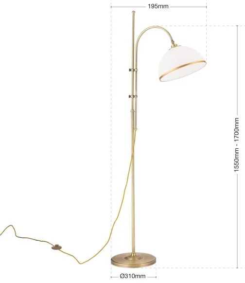 Orion Stl 12-1188/1 - Állólámpa OLD LAMP 1xE27/40W/230V fehér/réz