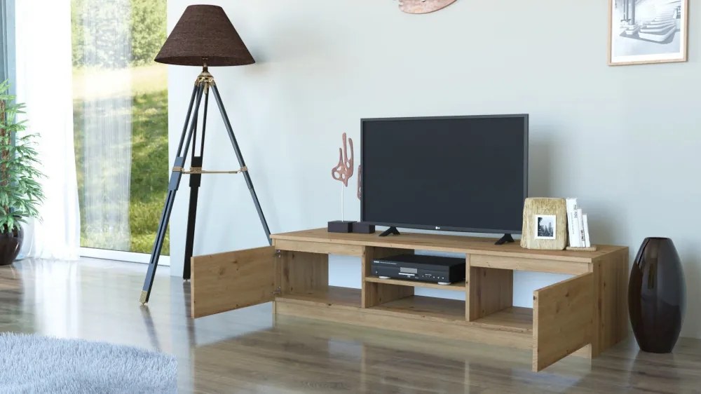 Shannan RTV140 TV állvány, 140x36x40 cm, tölgy