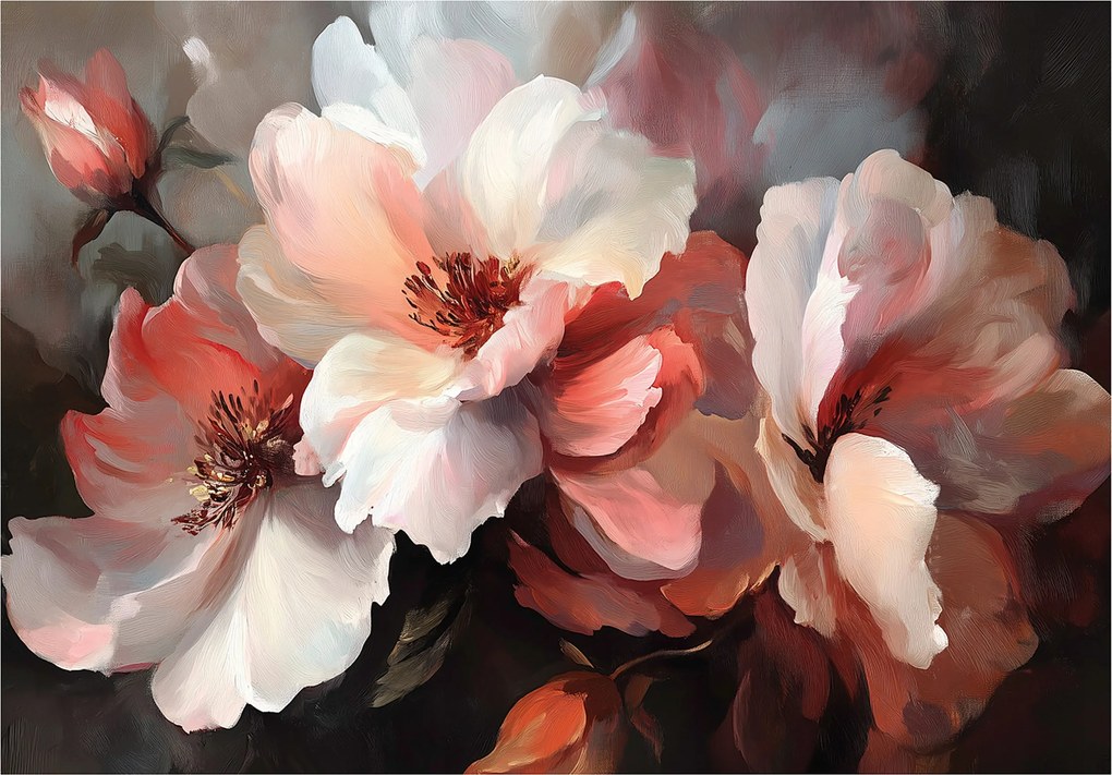 Fotótapéta Sötét Olaj Virágok Drámai Festmény 150x105 +ragasztó