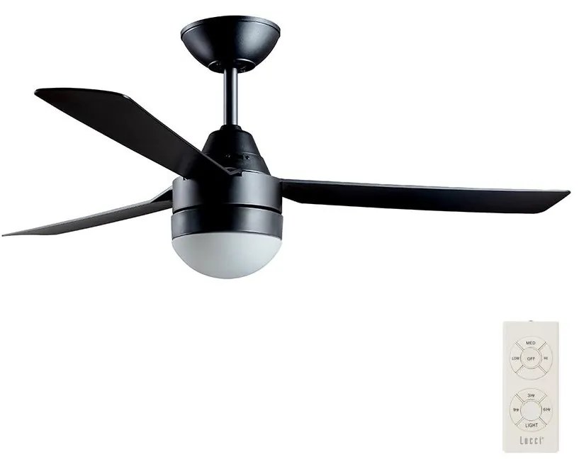 BAYSIDE 531018 - Mennyezeti ventilátor MEGARA 2xE14/15W/230V fekete + távirányító
