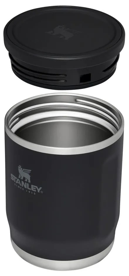 Fekete rozsdamentes acél ételtartó termosz 530 ml Adventure To-Go Black – Stanley