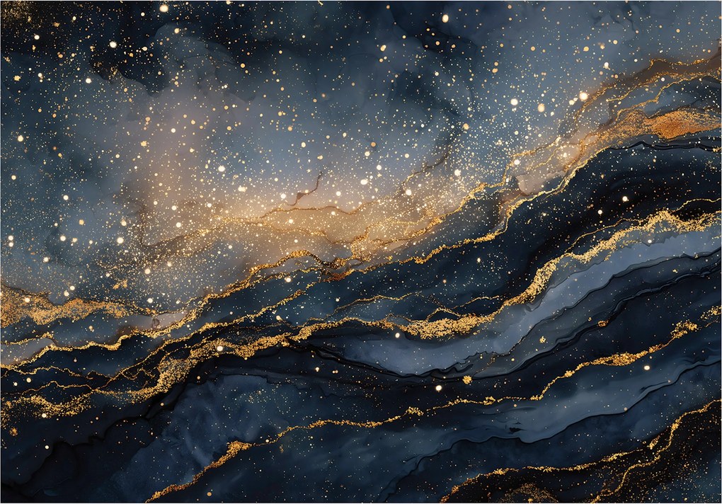 Fotótapéta Márvány Absztrakt Fekete Arany Tapéta Hálószoba Nappali 368x254