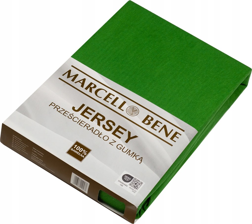 Jersey gumis lepedő 120x200 cm Pamut 100%, Matrac 30cm, Zöld