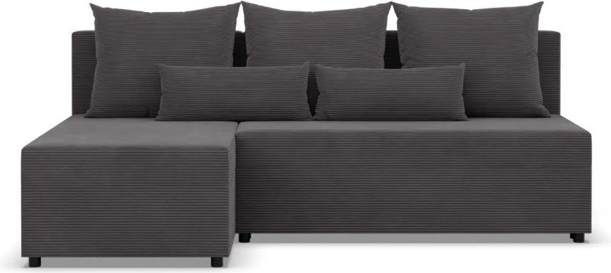 Nobu sarokkanapé, kordbársony, univerzális oldal, szürke