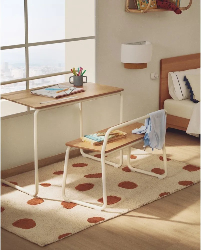 Gyerek íróasztal kőrisfa dekoros asztallappal 45x82 cm Tinn – Kave Home