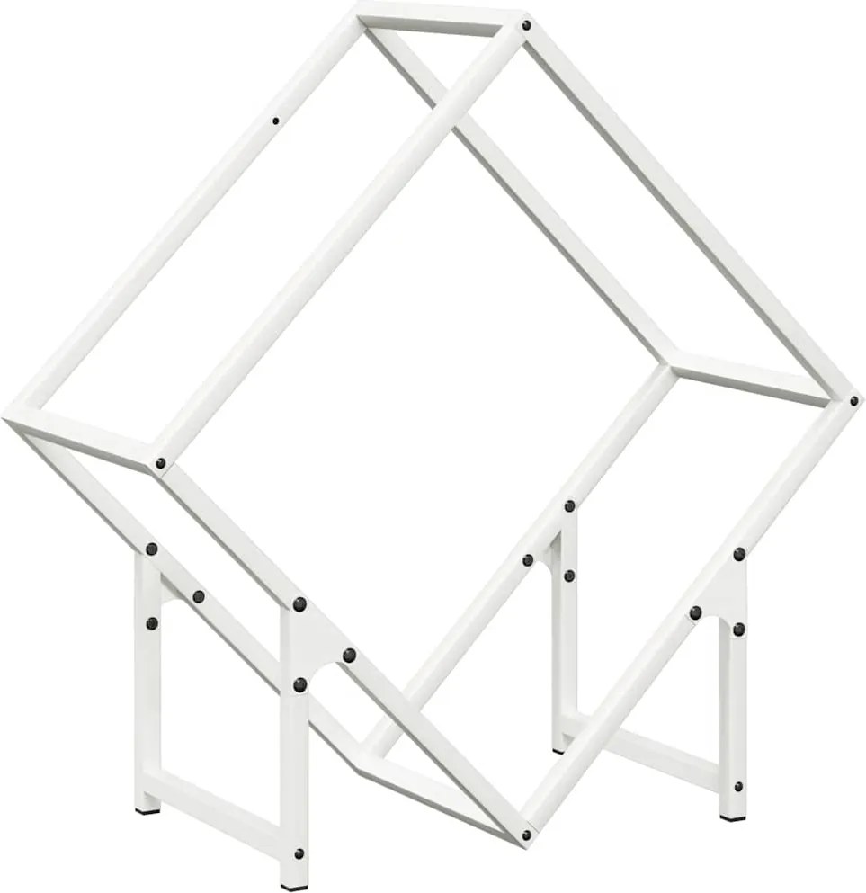 vidaXL fehér hidegen hengerelt acél tűzifatároló 60x25x60 cm