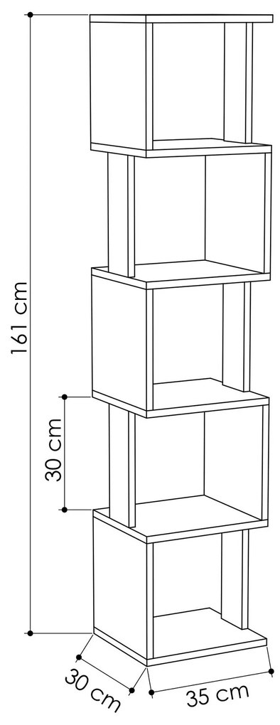 könyvespolc Piri - Sonoma Oak, Anthracite