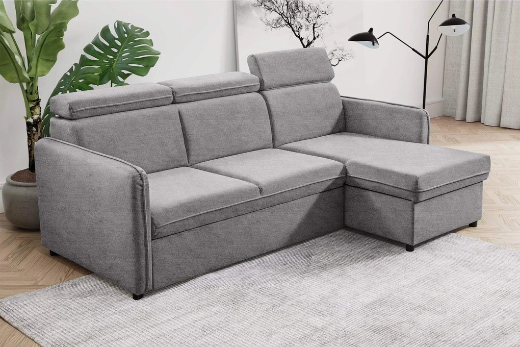 Kinyitható ülőgarnitúra, világosszürke, ALECHANDRO B ROH