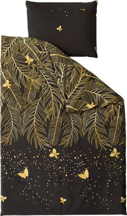 VISATA fekete mikroszálas ágyneműhuzat Ágyneműhuzat mérete: 2 db 70 x 80 cm | 160 x 200 cm