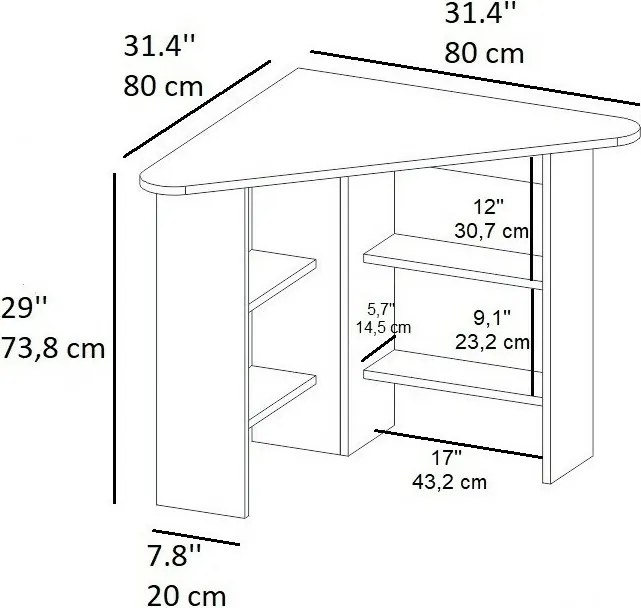 Corner Anthracite íróasztal