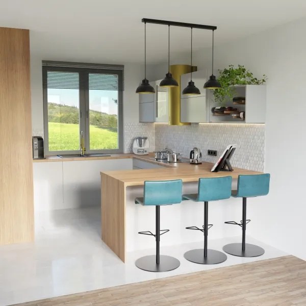 Csillár zsinóron SVEN 4xE27/15W/230V fekete/arany