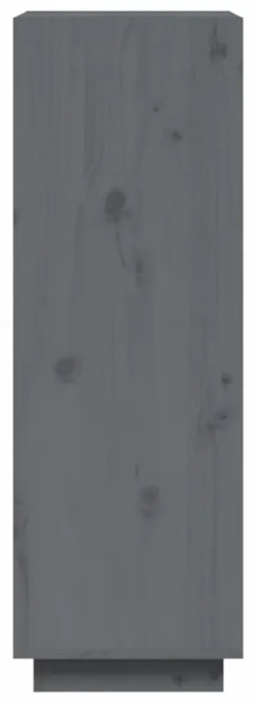 szürke tömör fenyőfa könyvszekrény/térelválasztó 60x35x103 cm